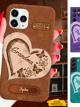 Butterfly Leather Pattern Grandma Mommy Auntie Personalized Phone Case SC2812231