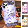 Butterfly Leopard Blessed to be called Grandma Mommy Aunite Personalized Phone case SC27122312