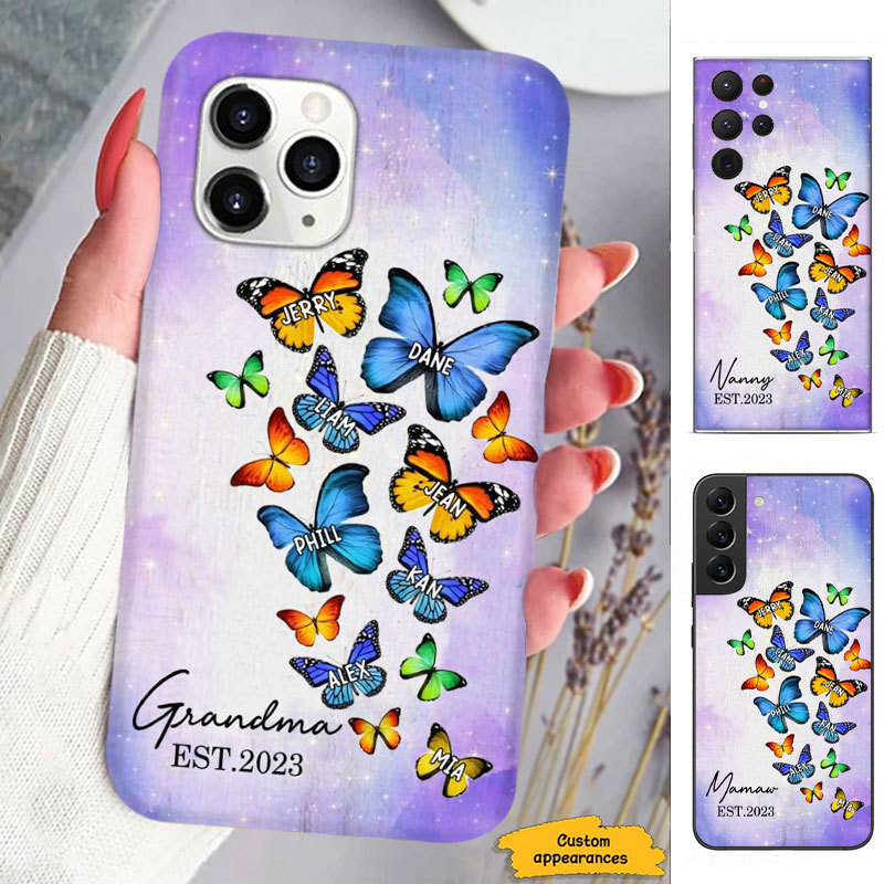 Butterfly Mom Grandma Nana Mimi Gigi Auntie Personalized phone case SC221243