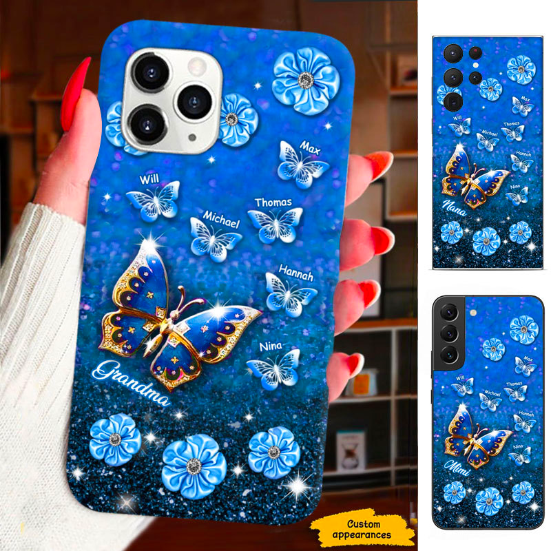 Butterfly Mom Grandma Nana Mimi Gigi Auntie Personalized phone case SC2212457