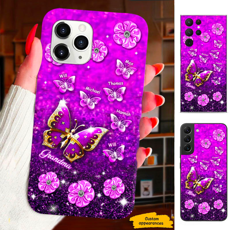 Butterfly Mom Grandma Nana Mimi Gigi Auntie Personalized phone case SC2212458