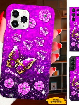 Butterfly Mom Grandma Nana Mimi Gigi Auntie Personalized phone case SC2212458