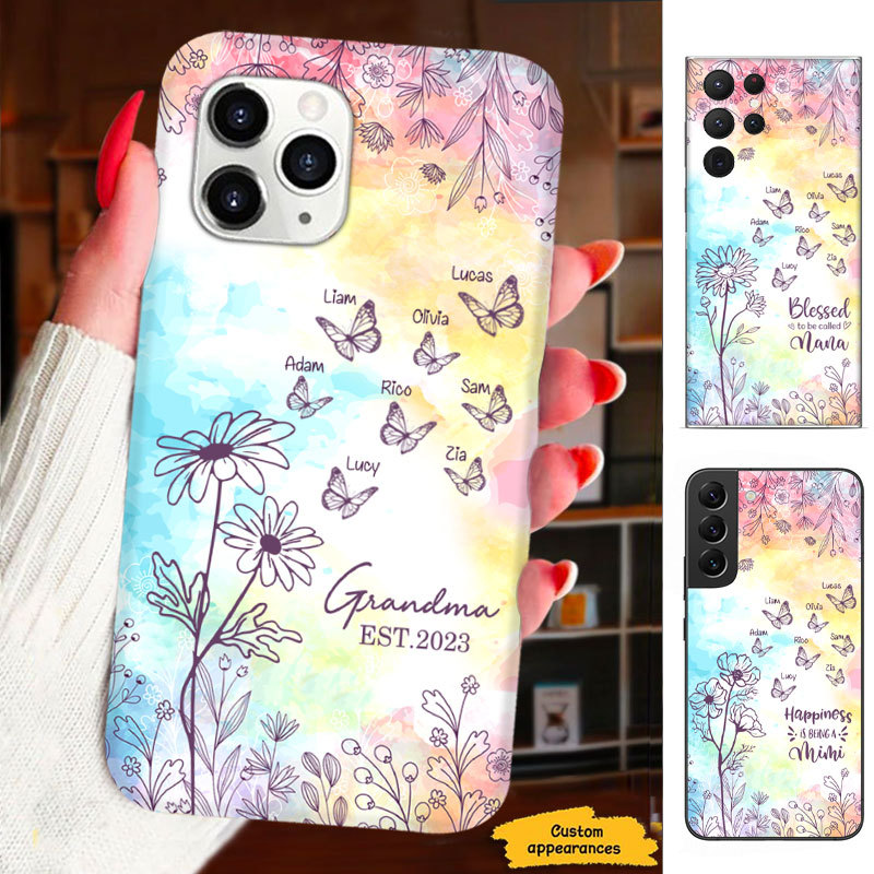 Butterfly Mom Grandma Nana Mimi Gigi Auntie Personalized phone case SC2412427
