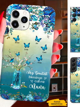 Butterfly My Greatest Blessings Called me Mom Grandma Nana Mimi Gigi Auntie Personalized phone case SC2212456