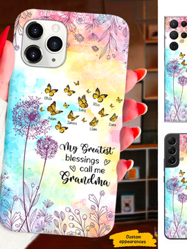 Butterfly My Greatest Blessings called me Grandma Nana Mommy Auntie Personalized Phone Case SC28122316