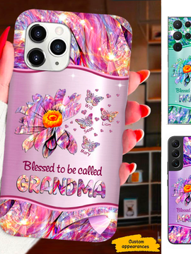 Butterfly Sunflower Blessed to be called Mom Grandma Nana Mimi Gigi Auntie Personalized phone case SC2212431