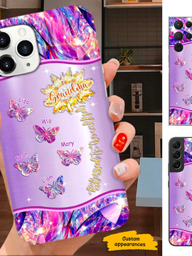 Butterfly Sunflower Blessed to be called Mom and Grandma Nana Mimi Gigi Auntie Personalized phone case SC2212439