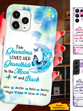 Butterfly This Grandma Love Her Grandkids To The Moon and Back Mom Grandma Nana Mimi Gigi Personalized Phone Case SC1612414