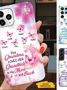 Butterfly This Grandma Love Her Grandkids To The Moon and Back Mom Grandma Nana Mimi Gigi Personalized Phone Case SC1612415