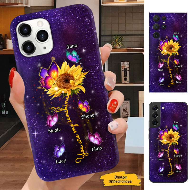 Butterfly You are my sunshine Mom Grandma Nana Mimi Gigi Auntie Personalized phone case SC2512433