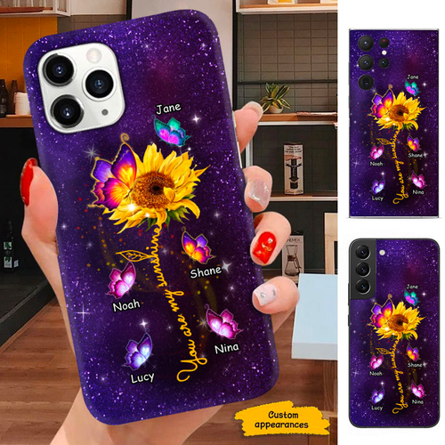 Butterfly You are my sunshine Mom Grandma Nana Mimi Gigi Auntie Personalized phone case SC2512433