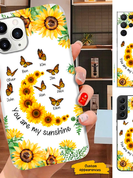 Butterfly You are my sunshine Mom Grandma Nana Mimi Gigi Auntie Personalized phone case SC2512443