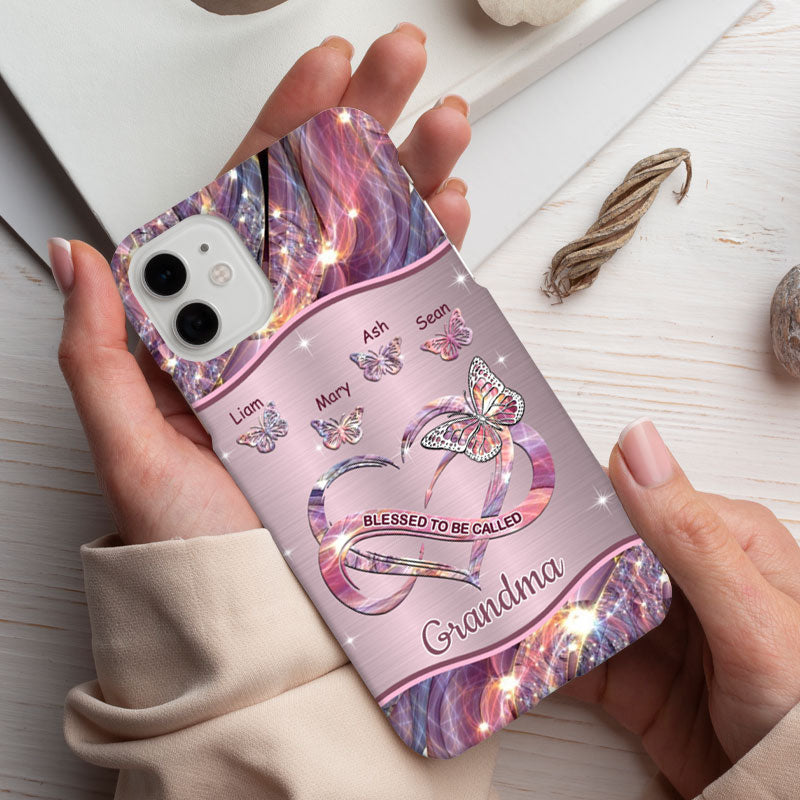 Butterfly Blessed To be called Grandma Nana Mimi Mommy Personalized Phone Case SC293237