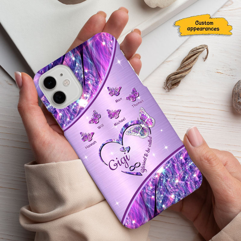 Butterfly Blessed To be called Mom Grandma Nana Mimi Gigi Auntie Personalized phone case SC2612440