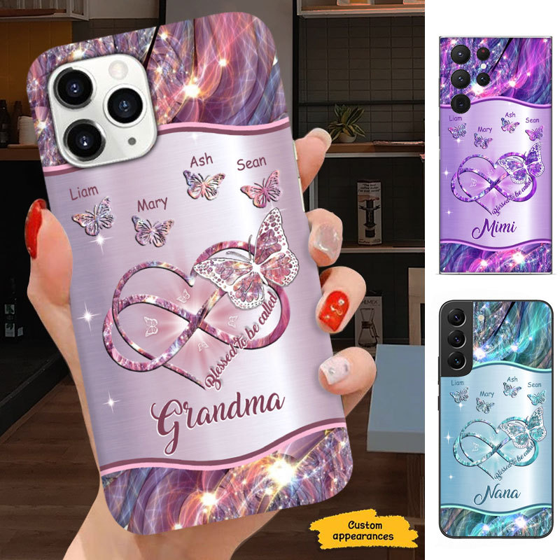 Butterfly Blessed to be called Grandma Nana Mimi Mom Auntie Personalized Phone Case SC24102611