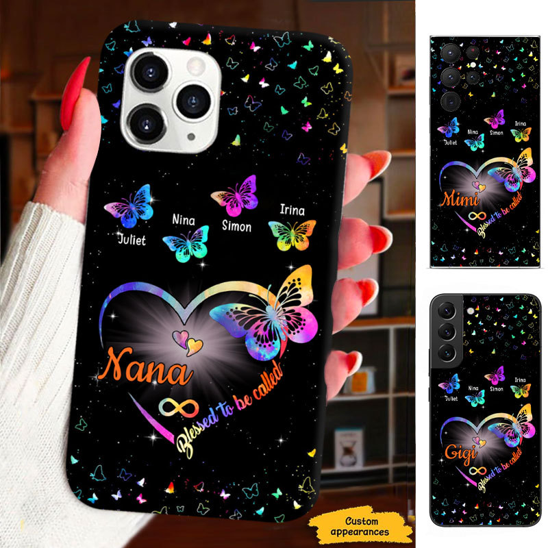 Coloful Butterfly Blessed to be called Mom Grandma Nana Mimi Gigi Auntie Personalized phone case SC2312426