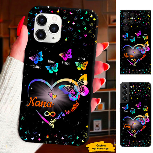 Coloful Butterfly Blessed to be called Mom Grandma Nana Mimi Gigi Auntie Personalized phone case SC2312426
