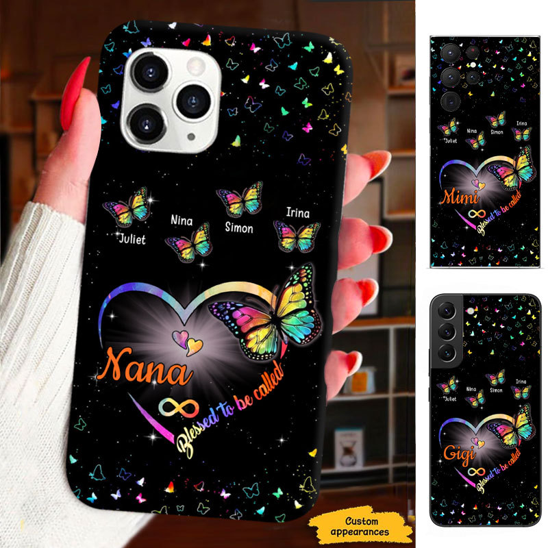 Coloful Butterfly Blessed to be called Mom Grandma Nana Mimi Gigi Auntie Personalized phone case SC2312427