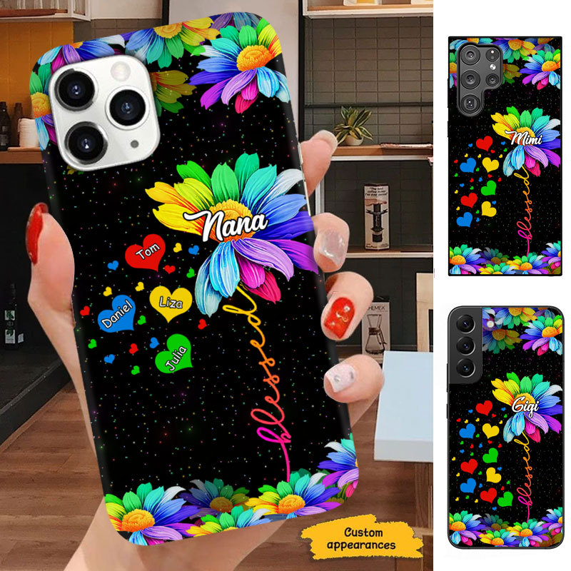 Coloful Flower Blessed Grandma Mommy Auntie Sweethearts Personalized Phone case SC2712239