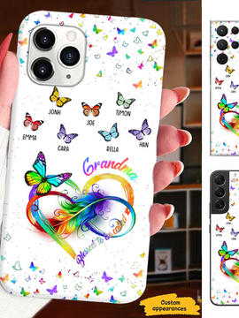 Colorful Butterfly Blessed to be called Grandma Nana Mimi Mom Auntie Personalized Phone Case SC2410106