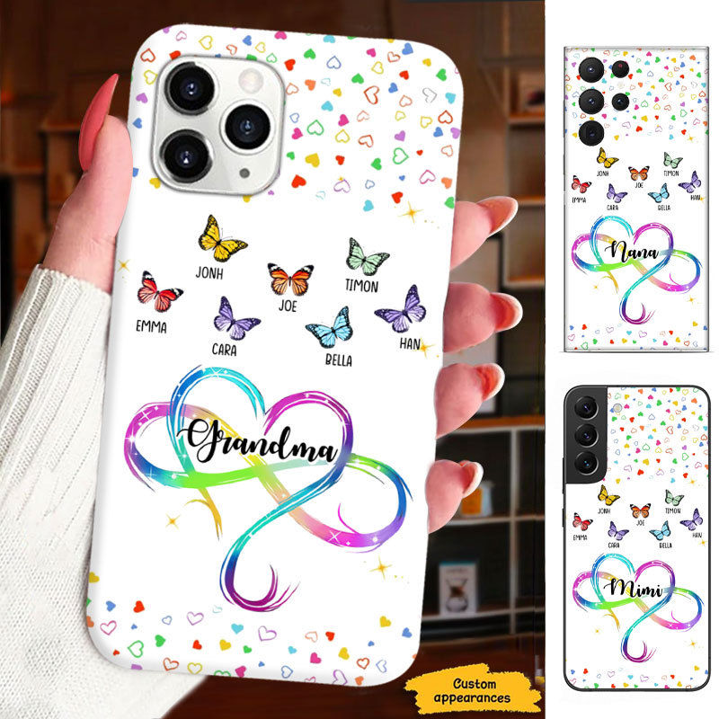 Colorful Butterfly Blessed to be called Grandma Nana Mimi Mom Auntie Personalized Phone Case SC2410108