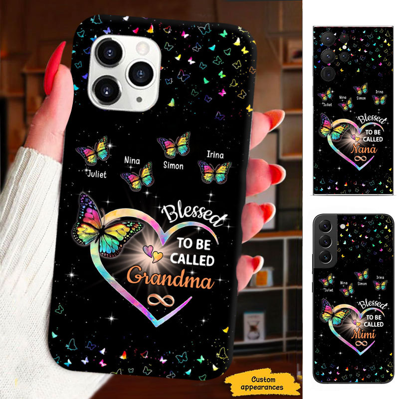 Colorful Butterfly Blessed to be called Mom Grandma Nana Mimi Gigi Auntie Personalized phone case SC2312423