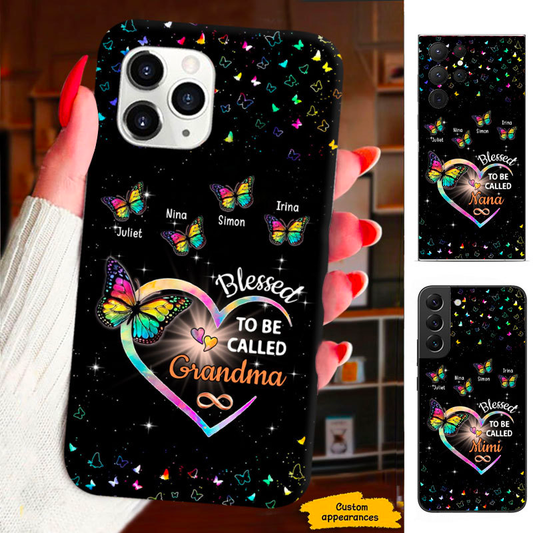 Colorful Butterfly Blessed to be called Mom Grandma Nana Mimi Gigi Auntie Personalized phone case SC2312423
