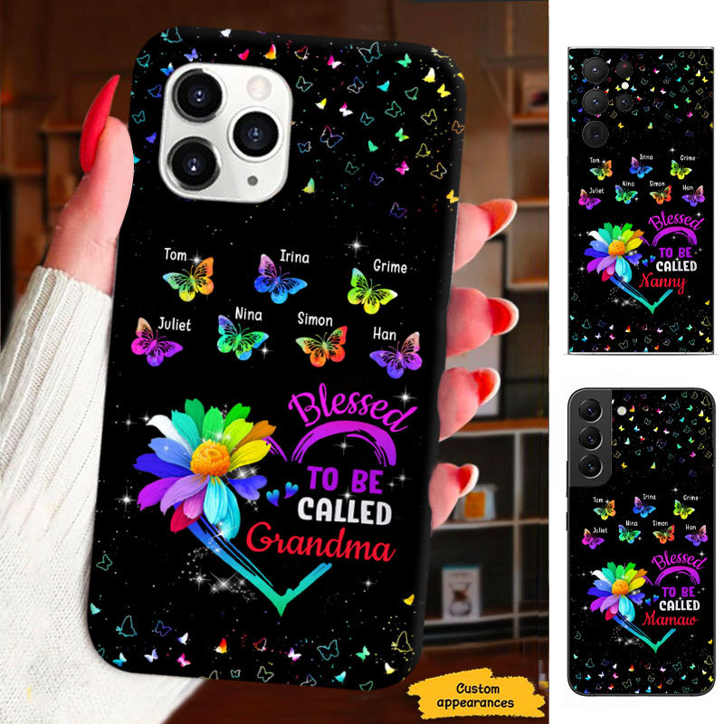 Colorful Butterfly Blessed to be called Mom Grandma Nana Mimi Gigi Auntie Personalized phone case SC2312436