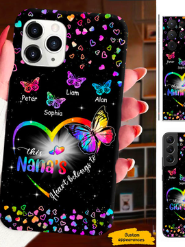 Colorful Butterfly Grandma Nana Mimi Gigi Auntie Mom Personalized Phone case SC24110510