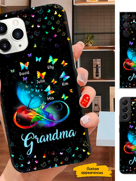 Colorful Butterfly Grandma Nana Mimi Gigi Auntie Personalized phone case SC2512424