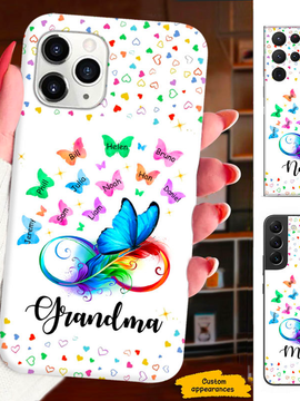 Colorful Butterfly Grandma Nana Mimi Gigi Personalized Phone Case SC1512432