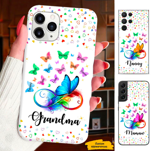 Colorful Butterfly Grandma Nana Mimi Gigi Personalized Phone Case SC1512432