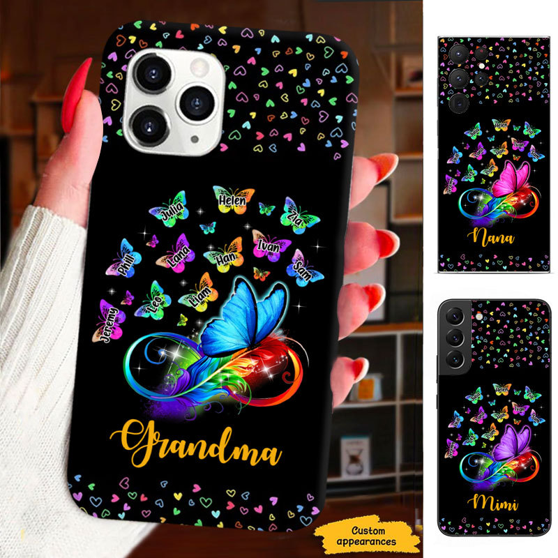 Colorful Butterfly Mom Grandma Nana Mimi Gigi Auntie Personalized phone case SC2312410