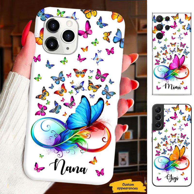 Colorful Butterfly Mom Grandma Nana Mimi Gigi Auntie Personalized phone case SC2312416