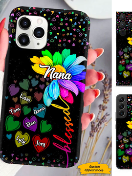 Colorful Flower Blessed Mom Grandma Nana Mimi Gigi Auntie Personalized phone case SC2612417