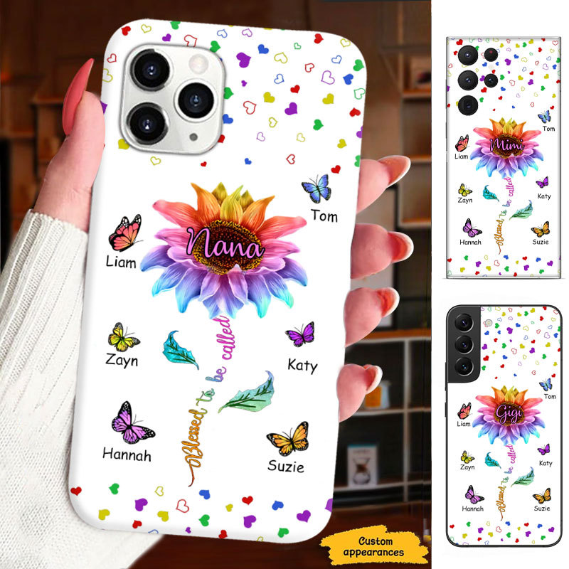 Colorful Flower Butterfly Mom Grandma Nana Mimi Gigi Auntie Personalized phone case SC2512450