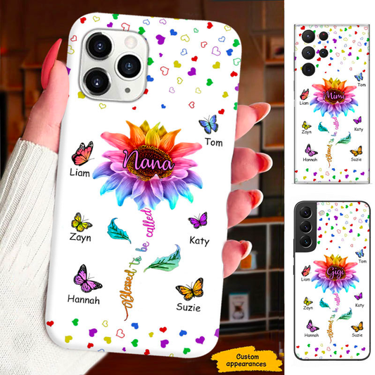 Colorful Flower Butterfly Mom Grandma Nana Mimi Gigi Auntie Personalized phone case SC2512450