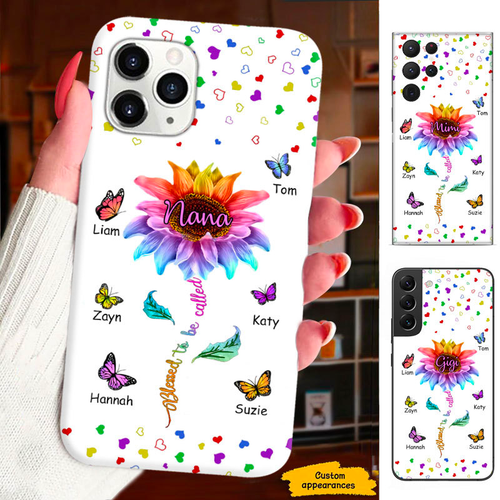 Colorful Flower Butterfly Mom Grandma Nana Mimi Gigi Auntie Personalized phone case SC2512450