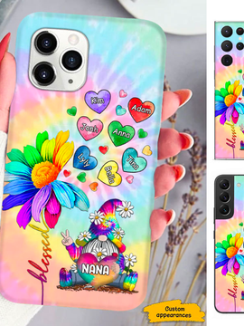 Colorful Gnome Heart Mom Grandma Nana Mimi Gigi Auntie Personalized phone case SC2512449