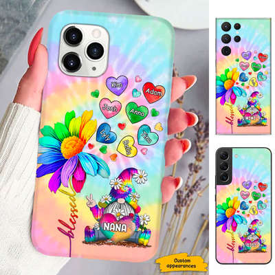 Colorful Gnome Heart Mom Grandma Nana Mimi Gigi Auntie Personalized phone case SC2512449