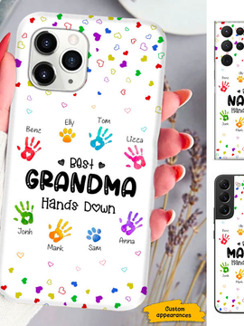 Colorful Hand Print Mom Grandma Nana Mimi Gigi Auntie Personalized phone case SC251246