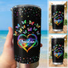 Colorful Heart Butterfly Grandma Mimi Nana Mommy Auntie Personalized Tumbler SC51244
