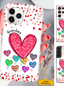 Colorful Heart Mom Grandma Nana Mimi Gigi Auntie Personalized phone case SC2512418