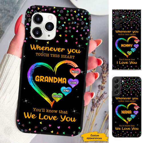 Colorful Heart We Love You Mom Grandma Nana Mimi Gigi Auntie Personalized phone case SC2512419