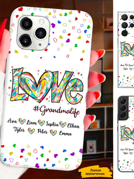 Colorful LOVE Mom Grandma Nana Mimi Gigi Life Personalized Phone Case SC1612422