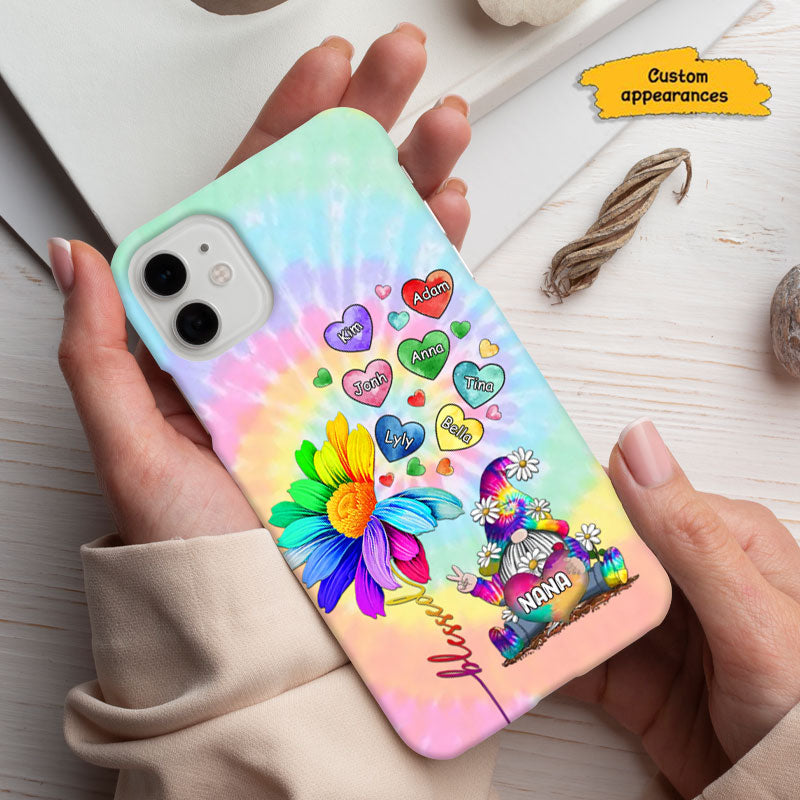 Colorful Gnome Heart Mom Grandma Nana Mimi Gigi Auntie Personalized phone case SC2512449