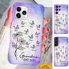 Dandelion Butterfly Mom Grandma Nana Mimi Gigi Auntie Personalized phone case SC2412443