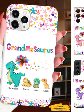 Dinosaur Grandmasaurus Nana Mimi Mom Auntie Personalized Phone Case SC24102617