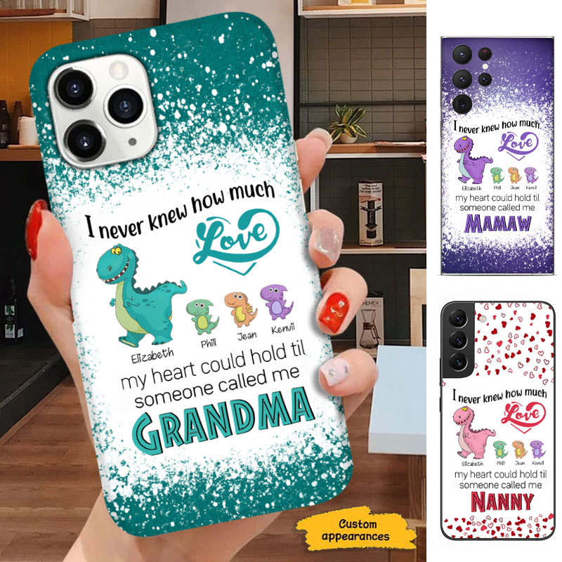 Dinosaur How much LOVE my heart could hold Mom Grandma Nana Mimi Gigi Auntie Personalized phone case SC2512420