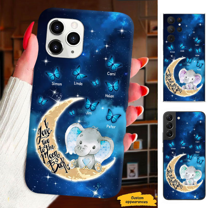 Elephant Butterfly Mom Grandma Nana Mimi Gigi Auntie Personalized phone case SC2312457
